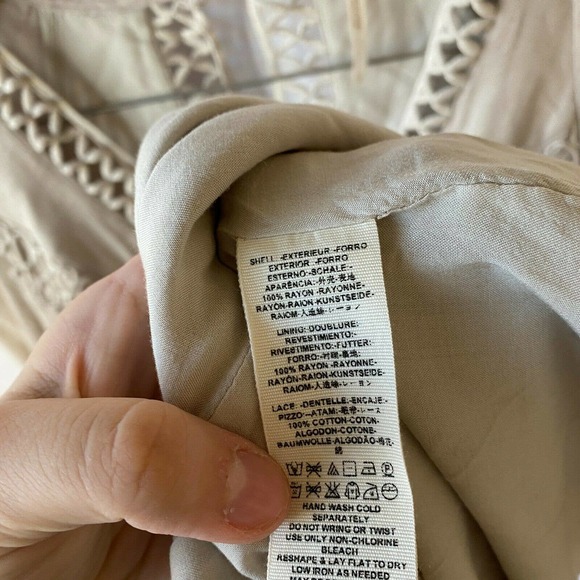 Free People Dress Women's 2 Think I Love You Crochet Macrame Sand Boho - Picture 9 of 11